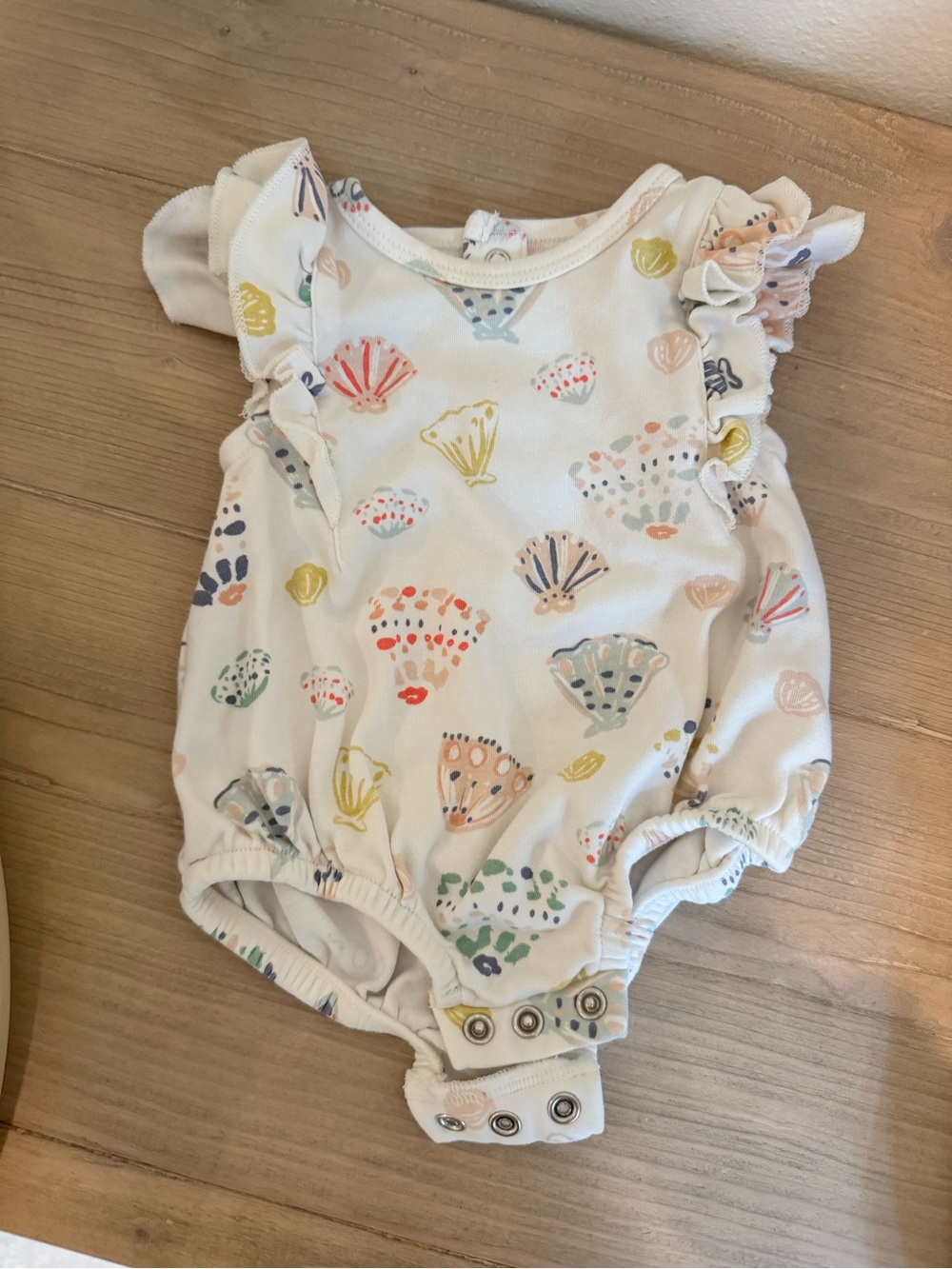 Pehr Shell-Print One-Piece Romper